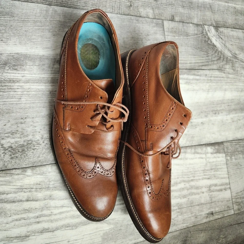 Cole Haan Men‎ Size 10.5 M Grand OS Wingtip Oxford Leather Shoes Brown C20322